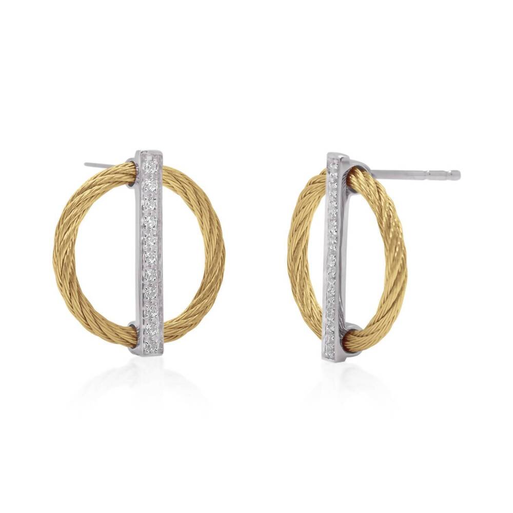 NEW ALOR women's full circle earrings in yellow